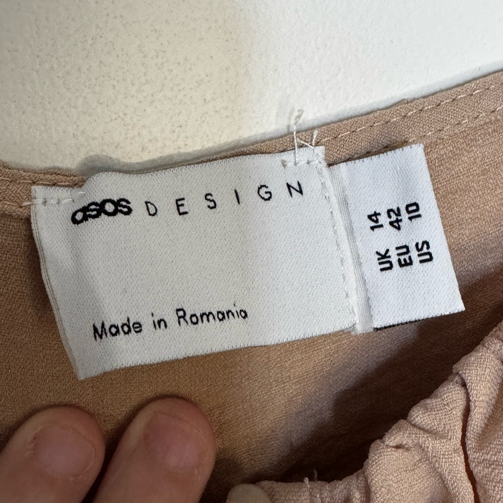 ASOS Tan Button-Front Romper - Picture 3 of 7